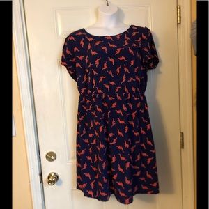 Oh-My-Gosh A-Line Dress in Navy Dinos